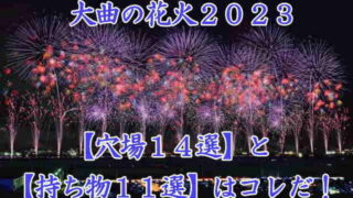 大曲の花火大会　穴場と持ち物